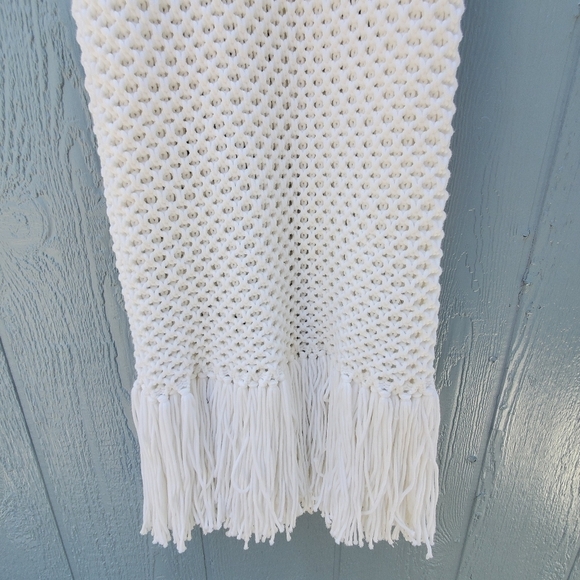 Michael Kors Fringe Cotton Open Knit Fringe Midi Dress Cover Up Beach Resortwear - Picture 6 of 9